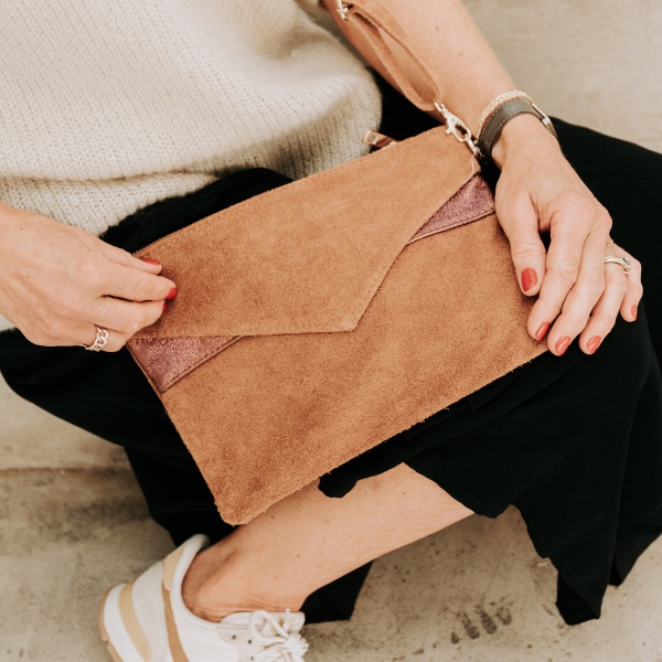 Sac rectangulaire motif doré