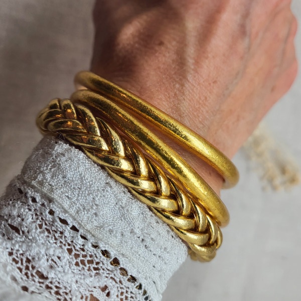 Bracelet jonc bouddhiste Or - taille : taille 2, forme : tressé