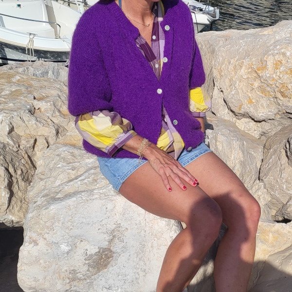 Gilet manche courte col rond - couleur : kaki clair