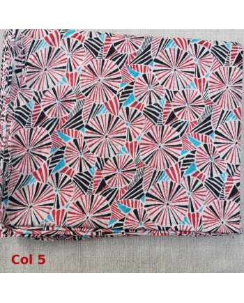 Foulard coton imprimé coloris orange et rouge