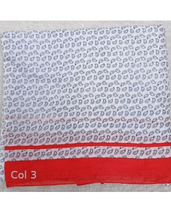 Foulard coton imprimé coloris orange et rouge