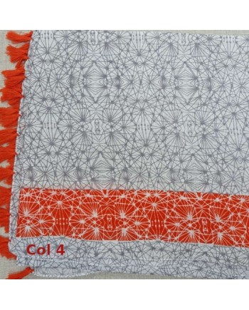 Foulard coton imprimé coloris orange et rouge