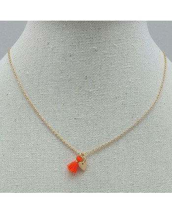 Collier Chaîne PO avec mini breloque et mini pompon