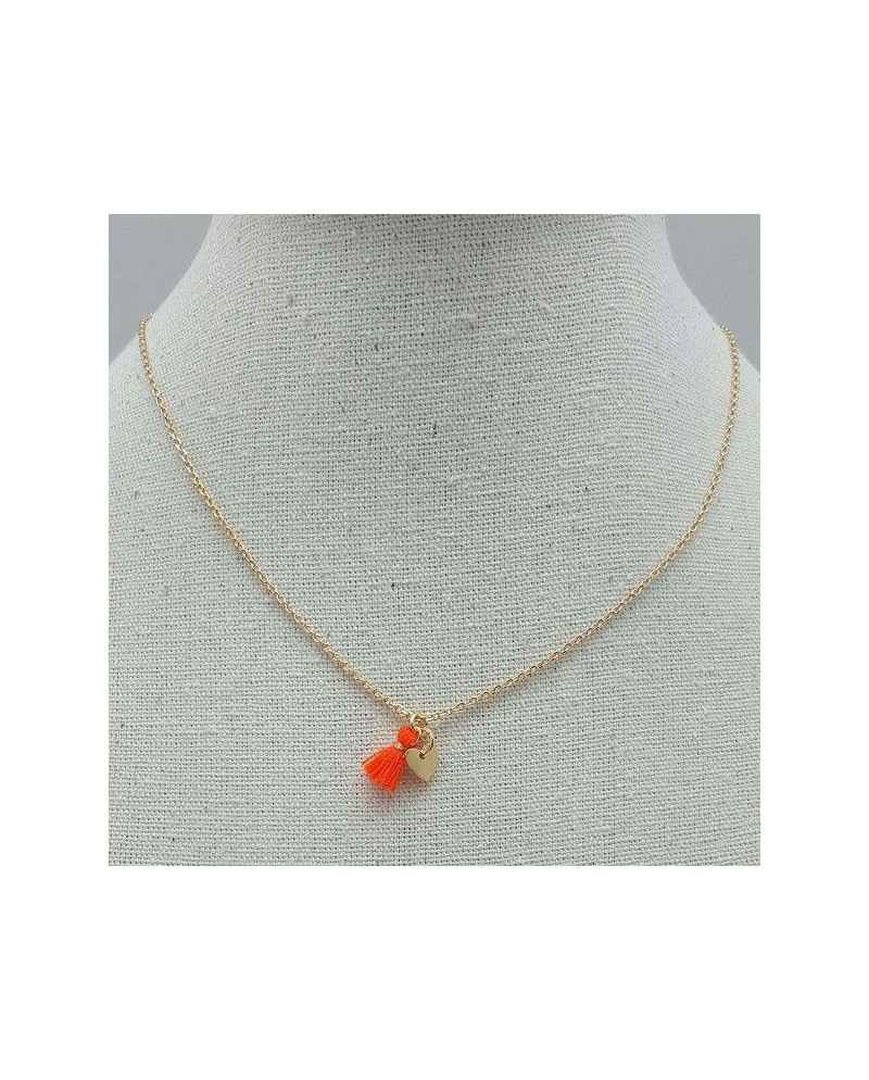 Collier Chaîne PO avec mini breloque et mini pompon