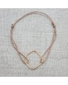 Bracelet carré argent ou plaqué or