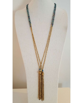 Sautoirs double perles naturelles porté double