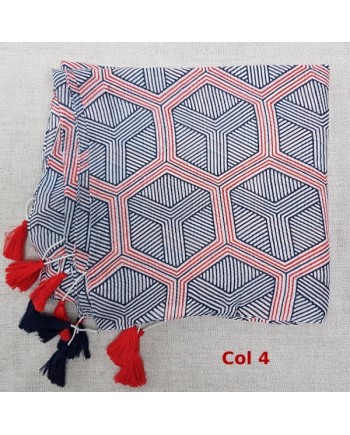 Foulards colorés coton 