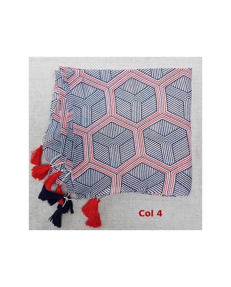 Foulards colorés coton 