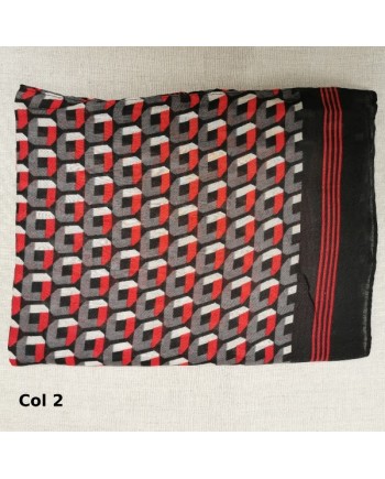 foulard imprimé géométrique