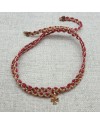 Bracelet double lien rose et doré breloque étoile 