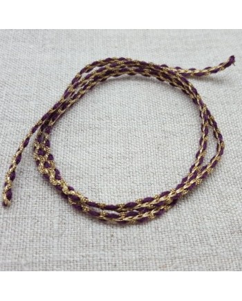 Bracelet double lien violet et doré 