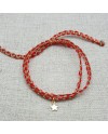 Bracelet double lien corail et doré breloque étoile