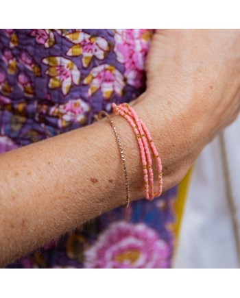 Multirangs chaines et lien coloré corail