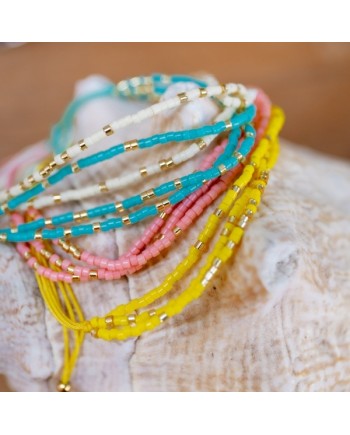 Multirangs chaines et lien coloré corail