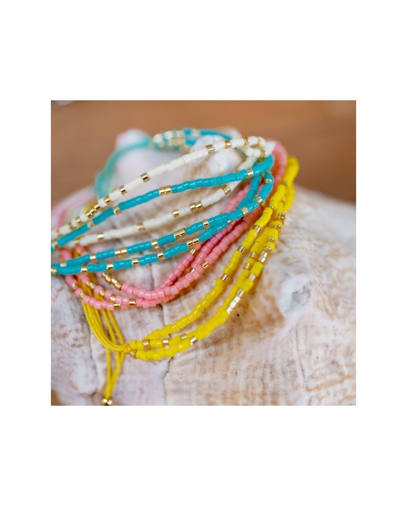 Multirangs chaines et lien coloré corail