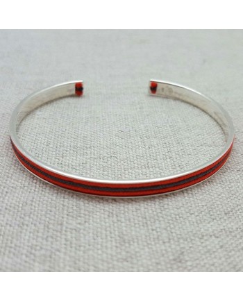 Jonc fil coloré au choix argent