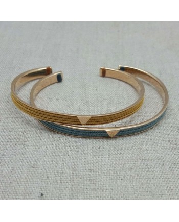 Jonc fil coloré au choix plaqué Or 