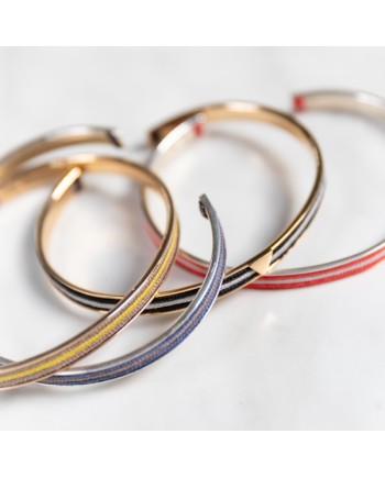 Jonc fil coloré au choix plaqué Or 