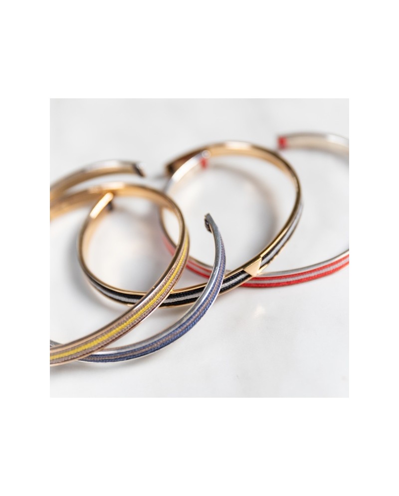 Jonc fil coloré au choix plaqué Or 