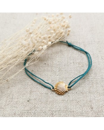 Bracelet cible ange plaqué Or sur lien fin satiné