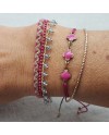 assortiment de bracelets rose et doré