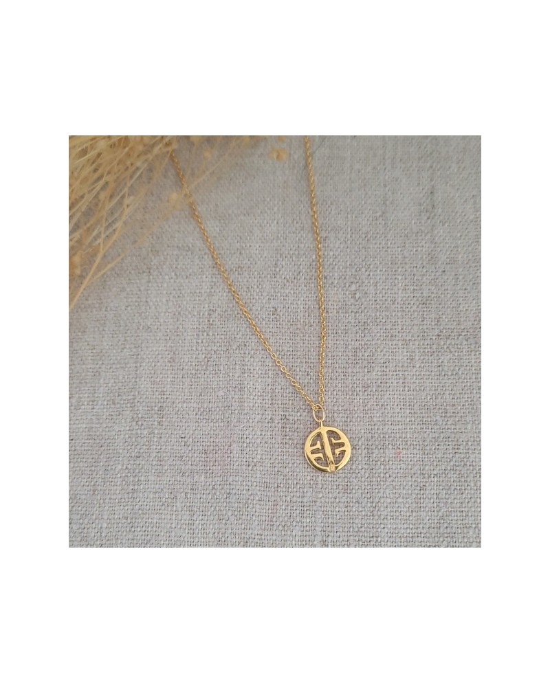 Collier fine chaîne Argent et perles tubes coloris turquoise