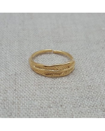 Bague plaqué Or fine plume