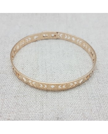 Bracelet jonc motif géométrique Plaqué Or