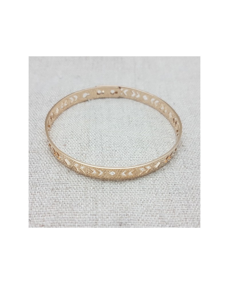Bracelet jonc motif géométrique Plaqué Or