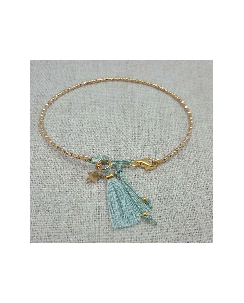 Bracelet jonc pompon Argent ou Plaqué Or