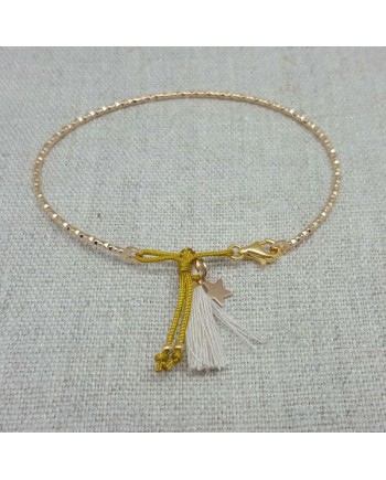 Bracelet jonc pompon Argent ou Plaqué Or