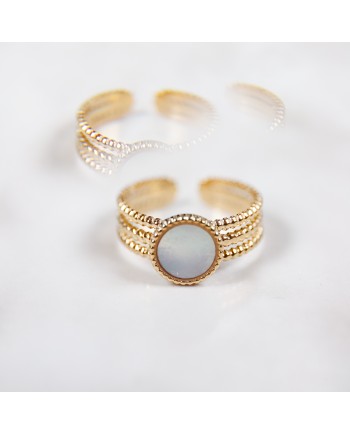 Bague plaqué Or motif dentelle ajustable