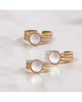 Bague plaqué Or motif dentelle ajustable