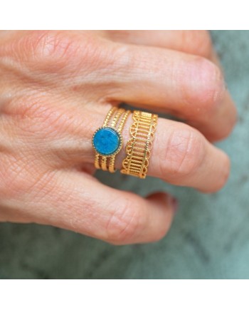 Bague plaqué Or motif dentelle ajustable