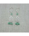 Boucles d'oreilles courtes arabesque argent et pompon