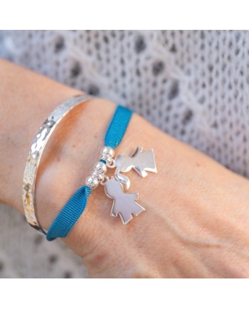 Bracelet personnage argent ou plaqué Or à graver