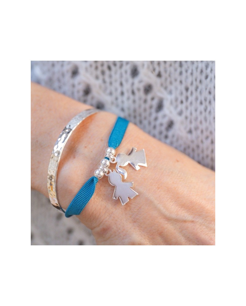 Bracelet personnage argent ou plaqué Or à graver