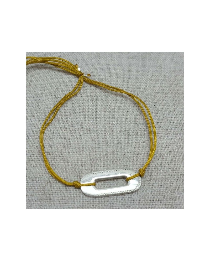 Bracelet motif oval perlé ou martelé