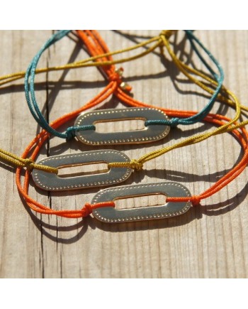 Bracelet motif oval perlé ou martelé