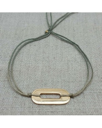 Bracelet motif oval perlé ou martelé