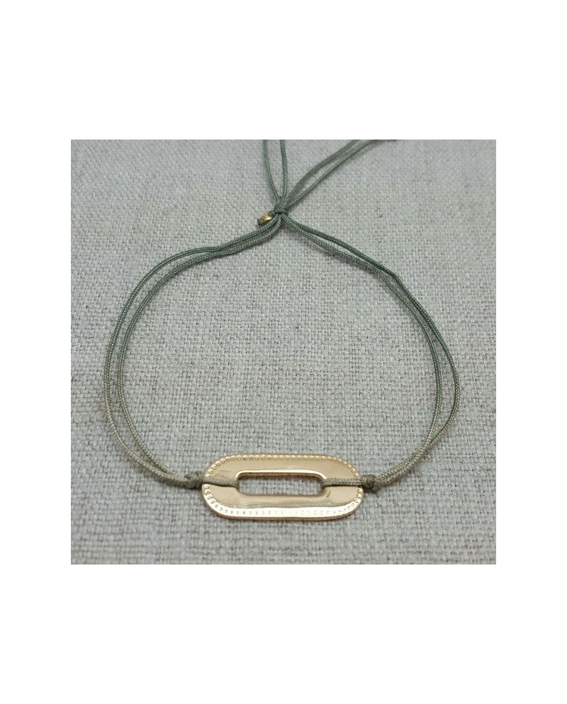 Bracelet motif oval perlé ou martelé