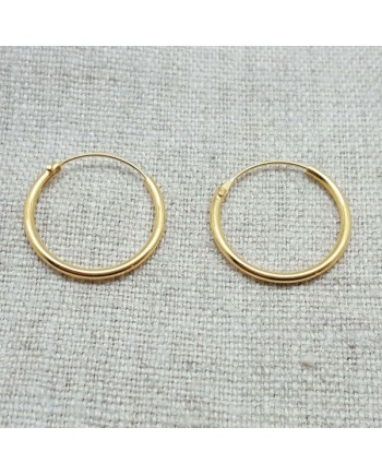 Boucles d'Oreilles anneau Argent ou Plaqué Or