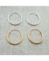 Boucles d'Oreilles anneau Argent ou Plaqué Or