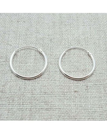 Boucles d'Oreilles anneau Argent ou Plaqué Or