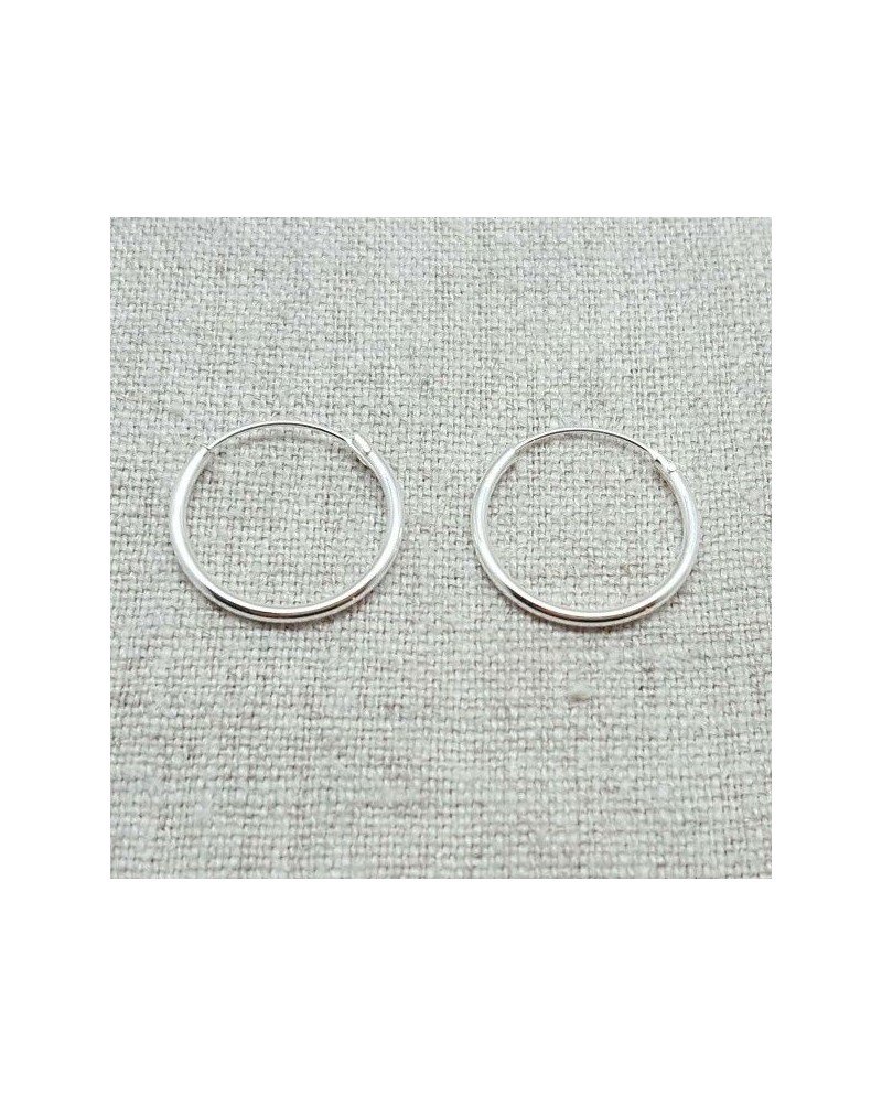 Boucles d'Oreilles anneau Argent ou Plaqué Or