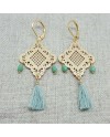 Boucles d'Oreilles grande arabesque et pompon