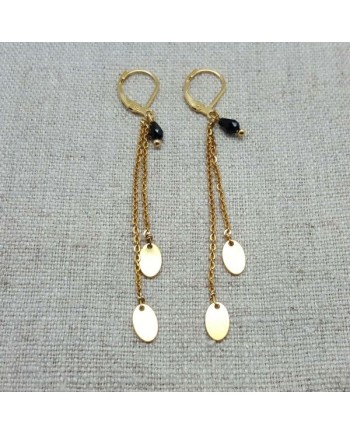 Boucles d'oreilles chaînes pendantes Plaqué  Or