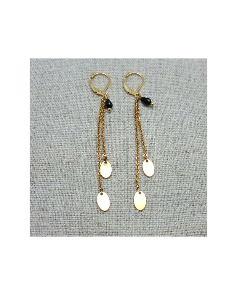 Boucles d'oreilles chaînes pendantes Plaqué  Or