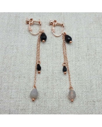 Boucles d'oreilles pendantes Plaqué Or rose