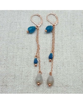 Boucles d'oreilles pendantes Plaqué Or rose